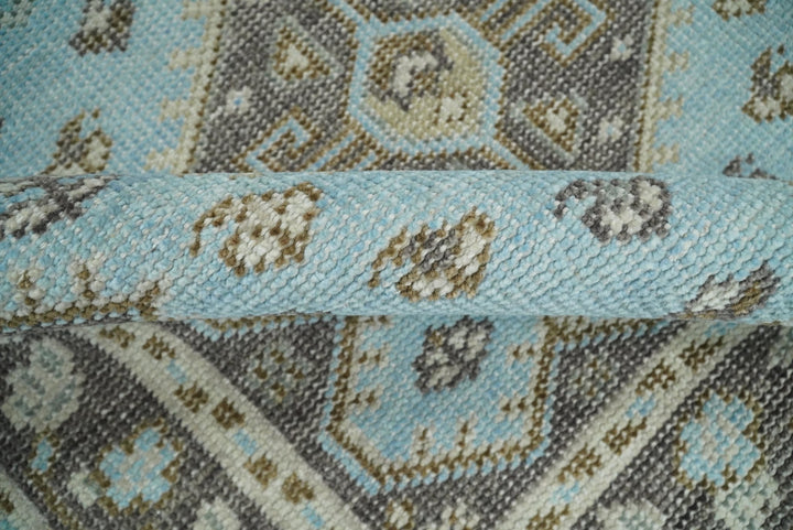 Hand knotted 4x6 Persian Blue and Brown Antique Vintage Wool Area Rug | TRD242846 - The Rug Decor