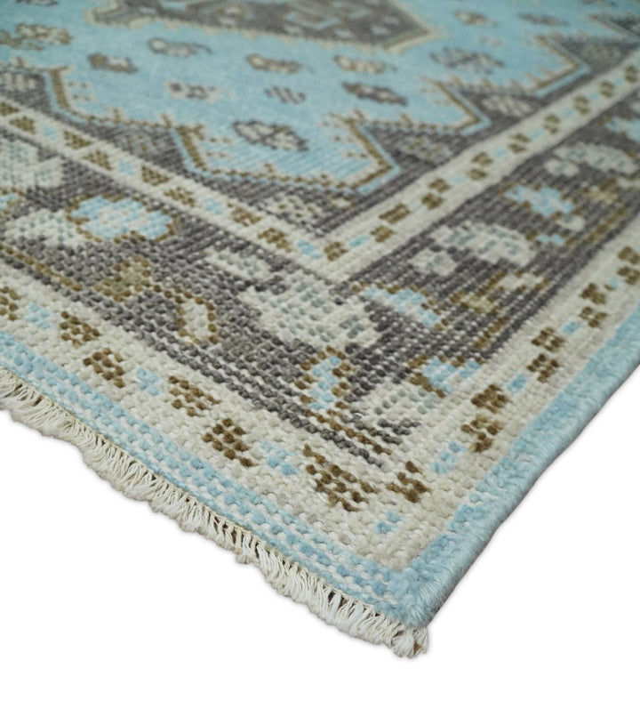 Hand knotted 4x6 Persian Blue and Brown Antique Vintage Wool Area Rug | TRD242846 - The Rug Decor