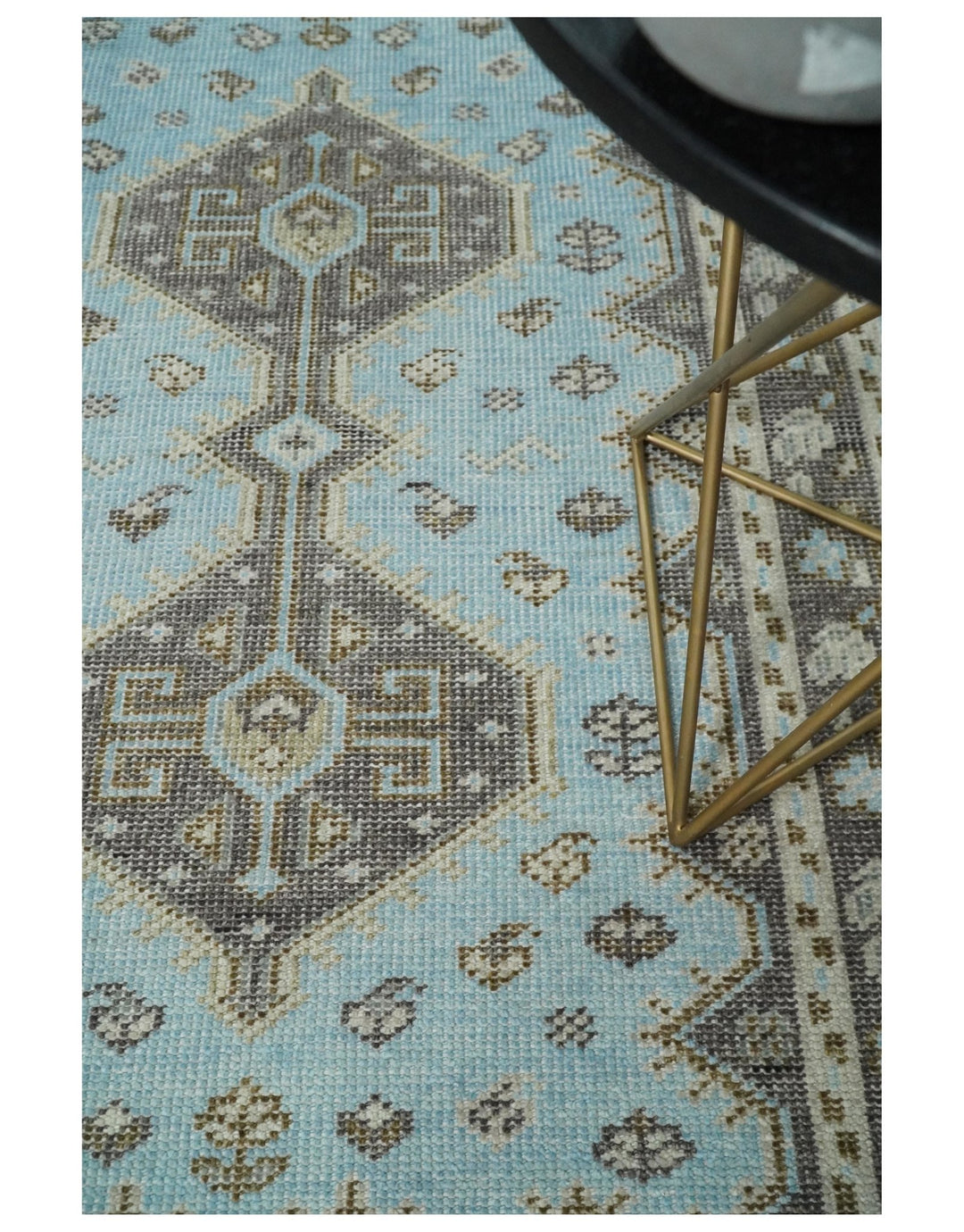 Hand knotted 4x6 Persian Blue and Brown Antique Vintage Wool Area Rug | TRD242846 - The Rug Decor