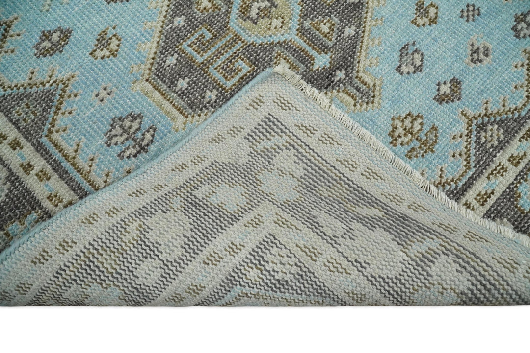 Hand knotted 4x6 Persian Blue and Brown Antique Vintage Wool Area Rug | TRD242846 - The Rug Decor