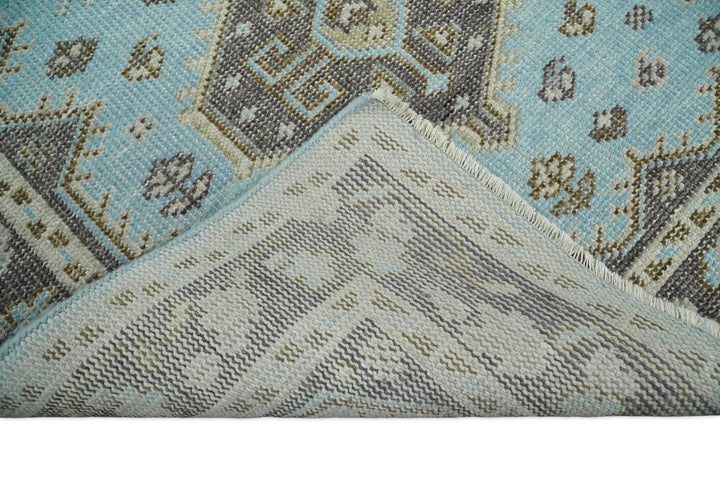 Hand knotted 4x6 Persian Blue and Brown Antique Vintage Wool Area Rug | TRD242846 - The Rug Decor