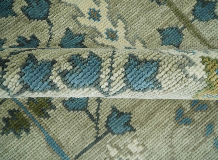 Hand Knotted 5x8, 6x9, 8x10, 9x12, 10x14, 12x15 Traditional Beige and Blue Vintage Persian Wool Area Rug | TRDCP957 - The Rug Decor