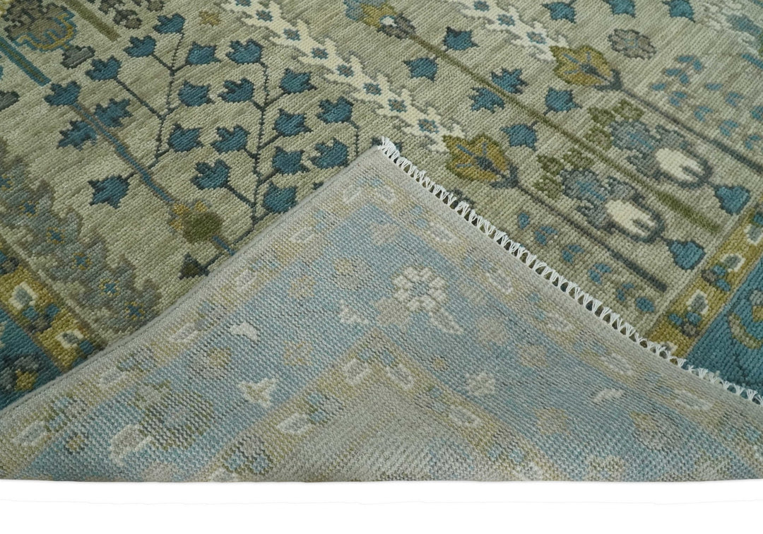 Hand Knotted 5x8, 6x9, 8x10, 9x12, 10x14, 12x15 Traditional Beige and Blue Vintage Persian Wool Area Rug | TRDCP957 - The Rug Decor