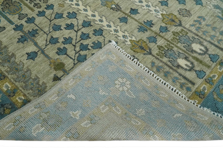 Hand Knotted 5x8, 6x9, 8x10, 9x12, 10x14, 12x15 Traditional Beige and Blue Vintage Persian Wool Area Rug | TRDCP957 - The Rug Decor