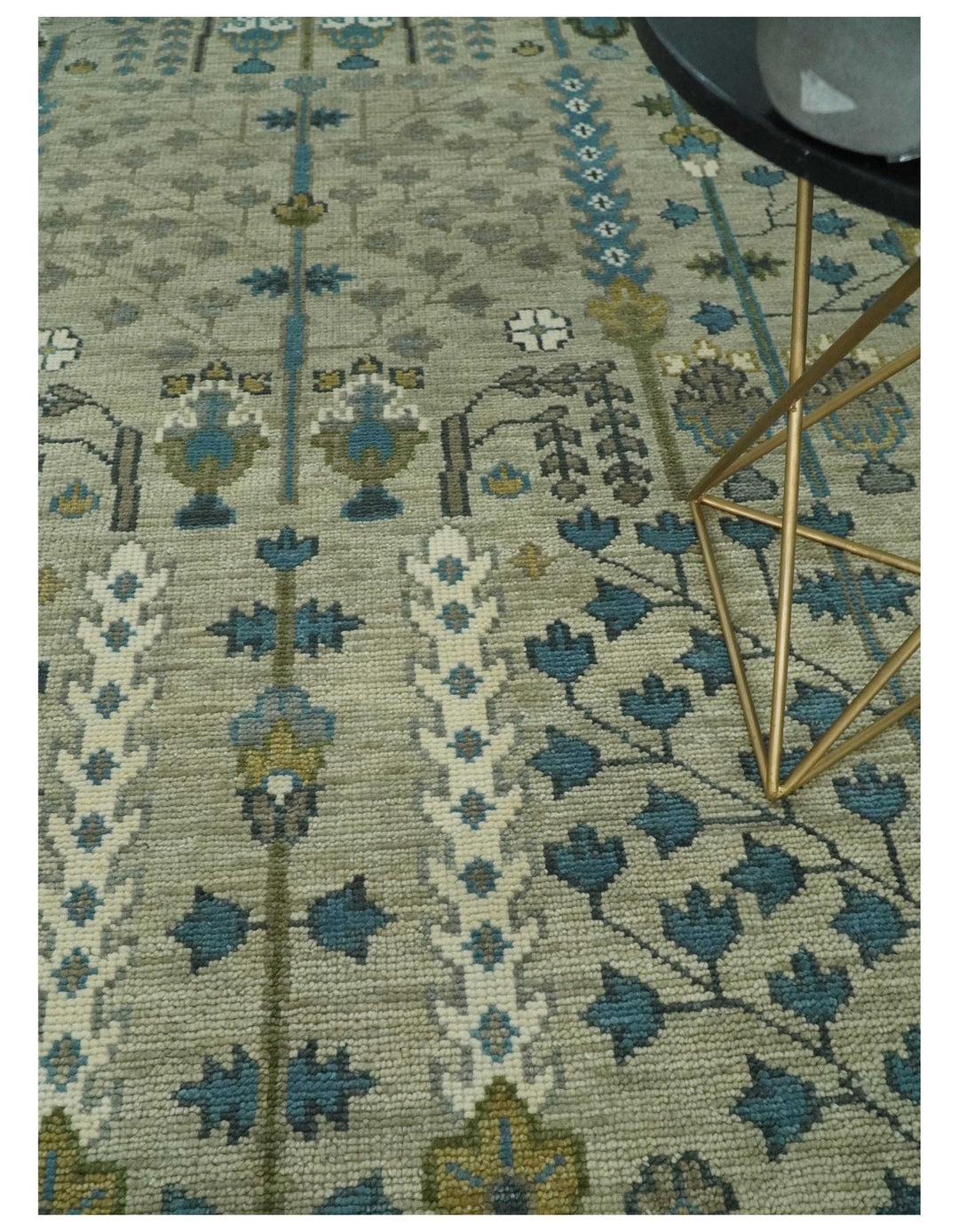 Hand Knotted 5x8, 6x9, 8x10, 9x12, 10x14, 12x15 Traditional Beige and Blue Vintage Persian Wool Area Rug | TRDCP957 - The Rug Decor