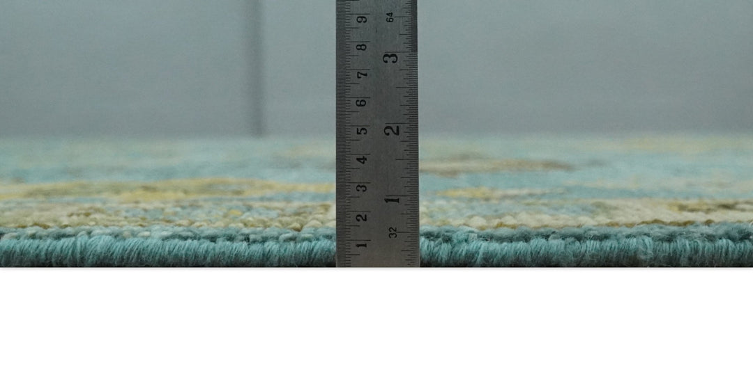 Hand Knotted 5x8, 6x9, 8x10, 9x12, 10x14 and 12x15 Blue and Gold Traditional Persian Oushak Wool Rug | TRDCP894810 - The Rug Decor