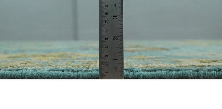 Hand Knotted 5x8, 6x9, 8x10, 9x12, 10x14 and 12x15 Blue and Gold Traditional Persian Oushak Wool Rug | TRDCP894810 - The Rug Decor