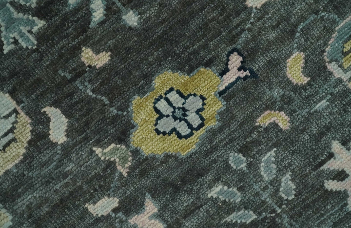 Hand Knotted 5x8, 6x9, 8x10, 9x12, 10x14 and 12x15 Charcoal and Ivory Traditional Persian Oushak Wool Rug | TRDCP905810 - The Rug Decor
