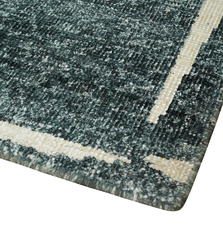 Hand Knotted 5x8 Charcoal, Beige and Olive Floral Persian made of Recycled Silk Area Rug | OP90 - The Rug Decor