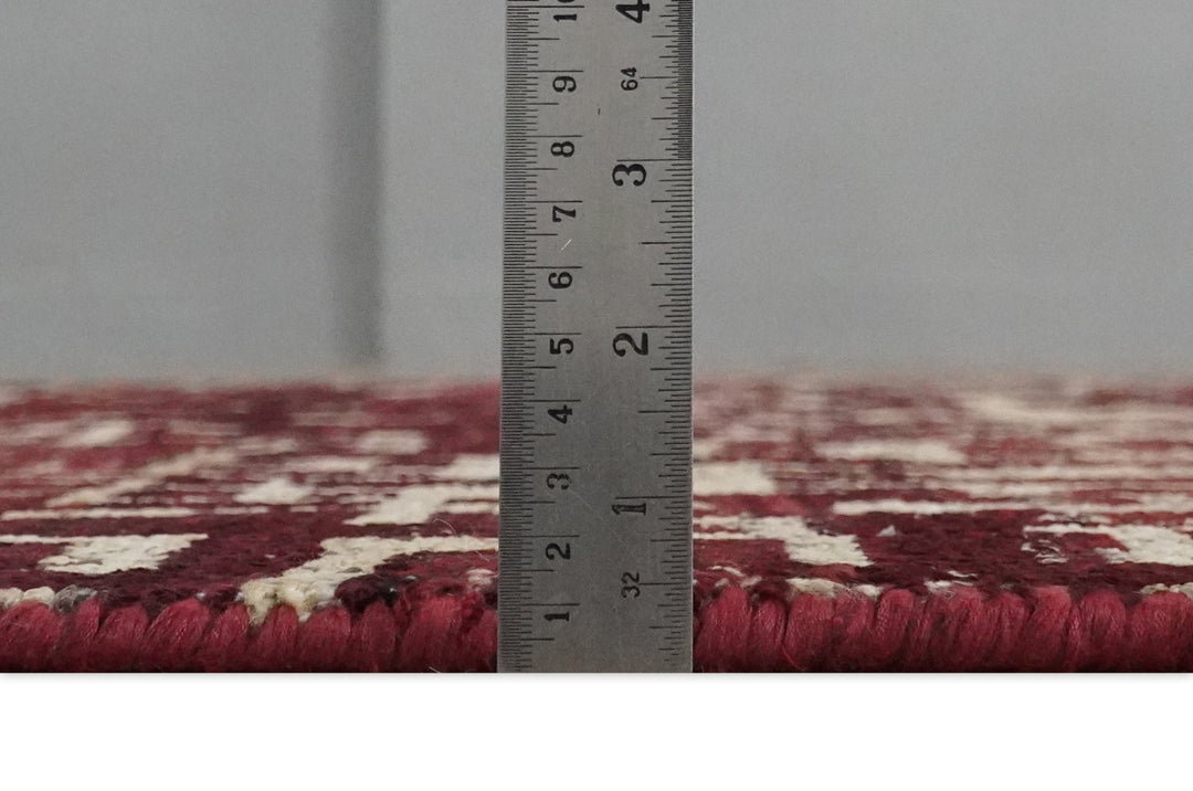 Hand Knotted 5x8 Maroon and Ivory Modern Abstract Contemporary Recycled Silk Area Rug - The Rug Decor