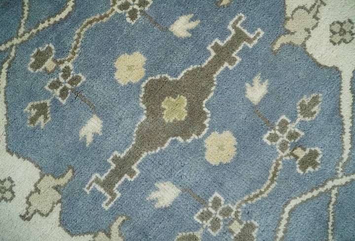 Hand Knotted 8x10 Antique Style Oriental Oushak Gray, Ivory and Beige Wool Area Rug - The Rug Decor