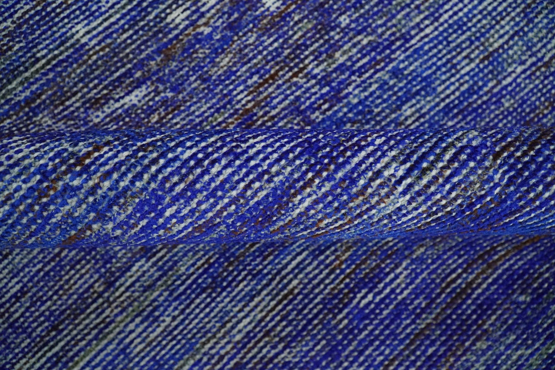 Hand Knotted 8x10 Denim Blue Modern Abstract Silk Bohemian Area Rug | TRDSS4 - The Rug Decor