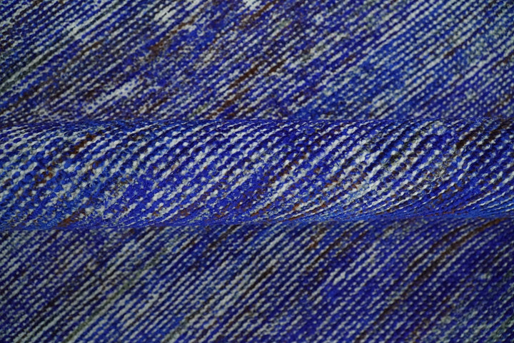 Hand Knotted 8x10 Denim Blue Modern Abstract Silk Bohemian Area Rug | TRDSS4 - The Rug Decor