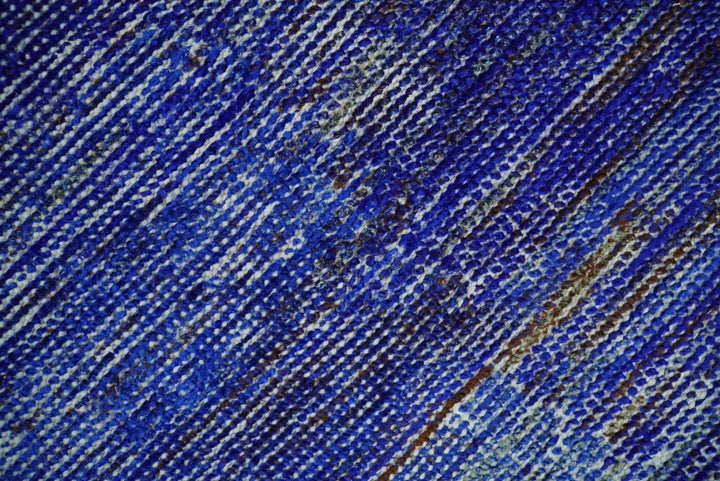 Hand Knotted 8x10 Denim Blue Modern Abstract Silk Bohemian Area Rug | TRDSS4 - The Rug Decor