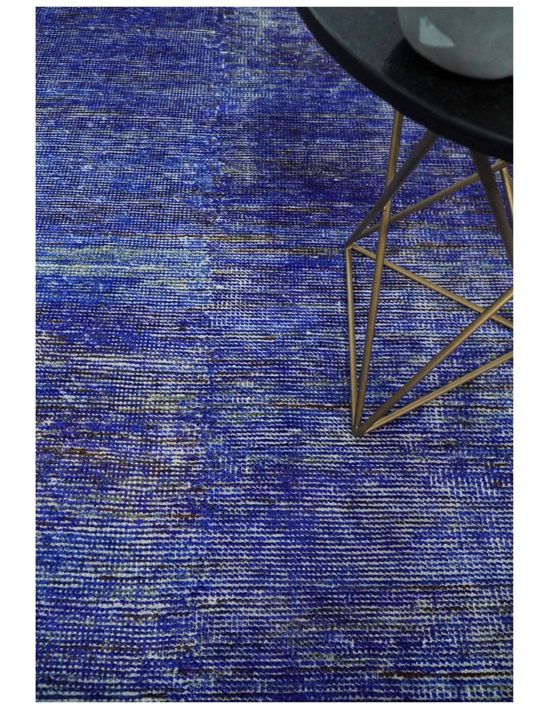 Hand Knotted 8x10 Denim Blue Modern Abstract Silk Bohemian Area Rug | TRDSS4 - The Rug Decor