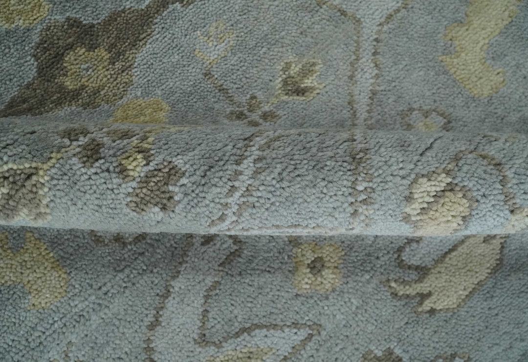 Hand Knotted 8x10 Oriental Oushak Charcoal Silver and Beige Wool Area Rug | TRDCP1182810 - The Rug Decor