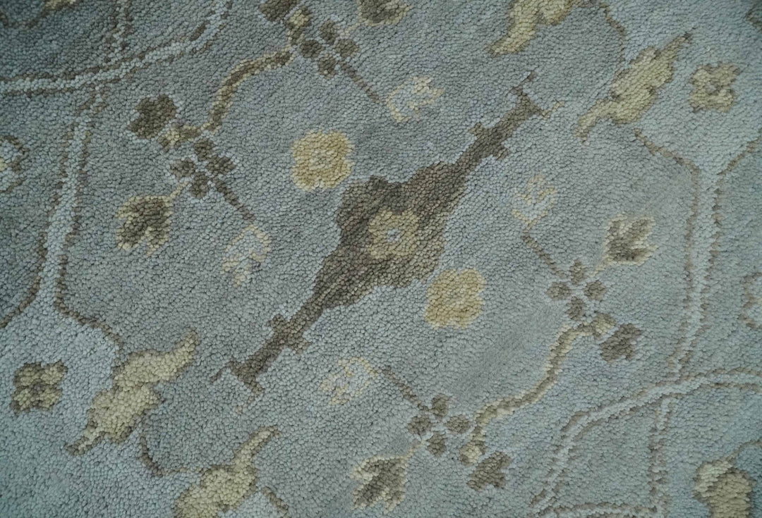 Hand Knotted 8x10 Oriental Oushak Charcoal Silver and Beige Wool Area Rug | TRDCP1182810 - The Rug Decor