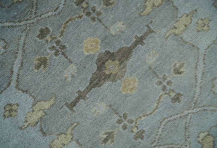 Hand Knotted 8x10 Oriental Oushak Charcoal Silver and Beige Wool Area Rug | TRDCP1182810 - The Rug Decor