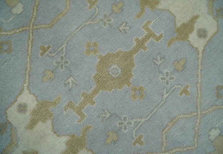 Hand Knotted 8x10 Oriental Oushak Silver, Ivory and Beige Wool Area Rug | TRDCP1160810 - The Rug Decor