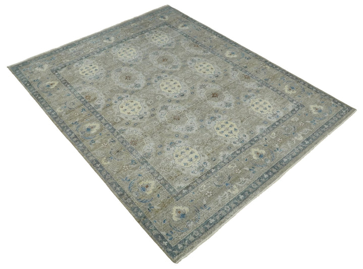 Hand Knotted 8x10 Traditional Oxidized Textured Low Pile Wool Rug | TRD2045810 - The Rug Decor