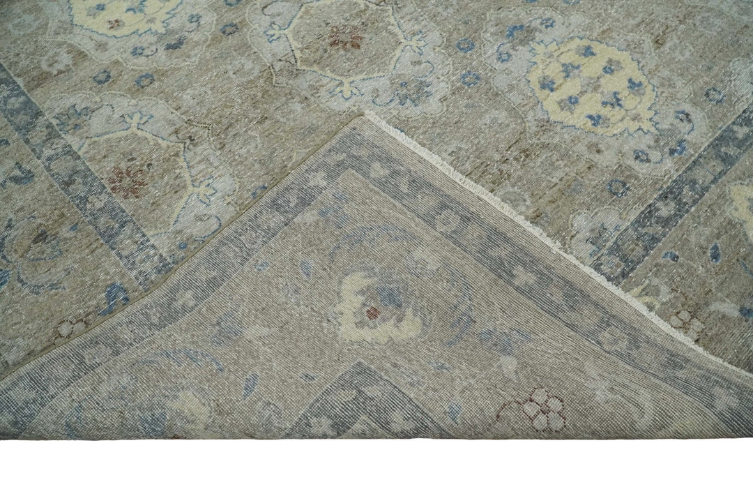 Hand Knotted 8x10 Traditional Oxidized Textured Low Pile Wool Rug | TRD2045810 - The Rug Decor