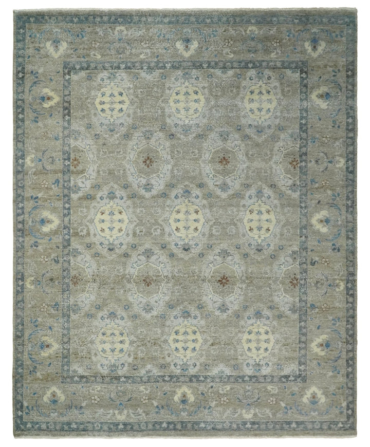 Hand Knotted 8x10 Traditional Oxidized Textured Low Pile Wool Rug | TRD2045810 - The Rug Decor