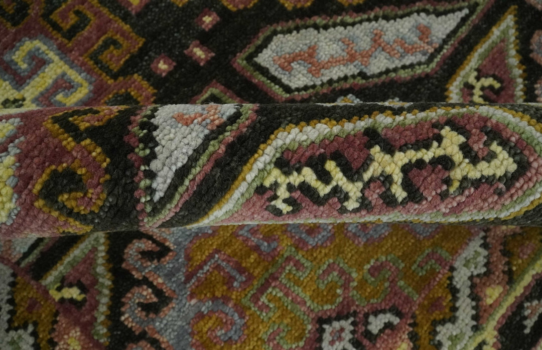 Hand Knotted 9x12 Gold, Black and Brown Oriental Traditional Wool Area Rug - The Rug Decor