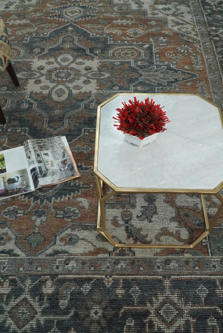 Hand Knotted Antique 8x10 Rust and Black Traditional Persian Area Rug | TRD2398 - The Rug Decor