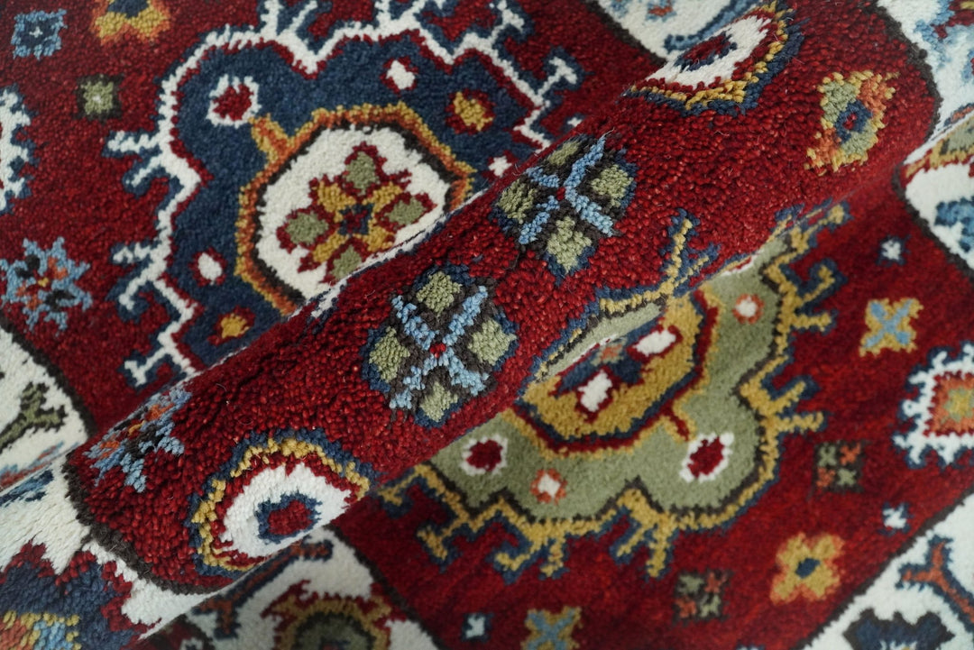 Hand Knotted Antique Kazak Runner Rust and Ivory Traditional Tribal Armenian Rug | KZA7 - The Rug Decor