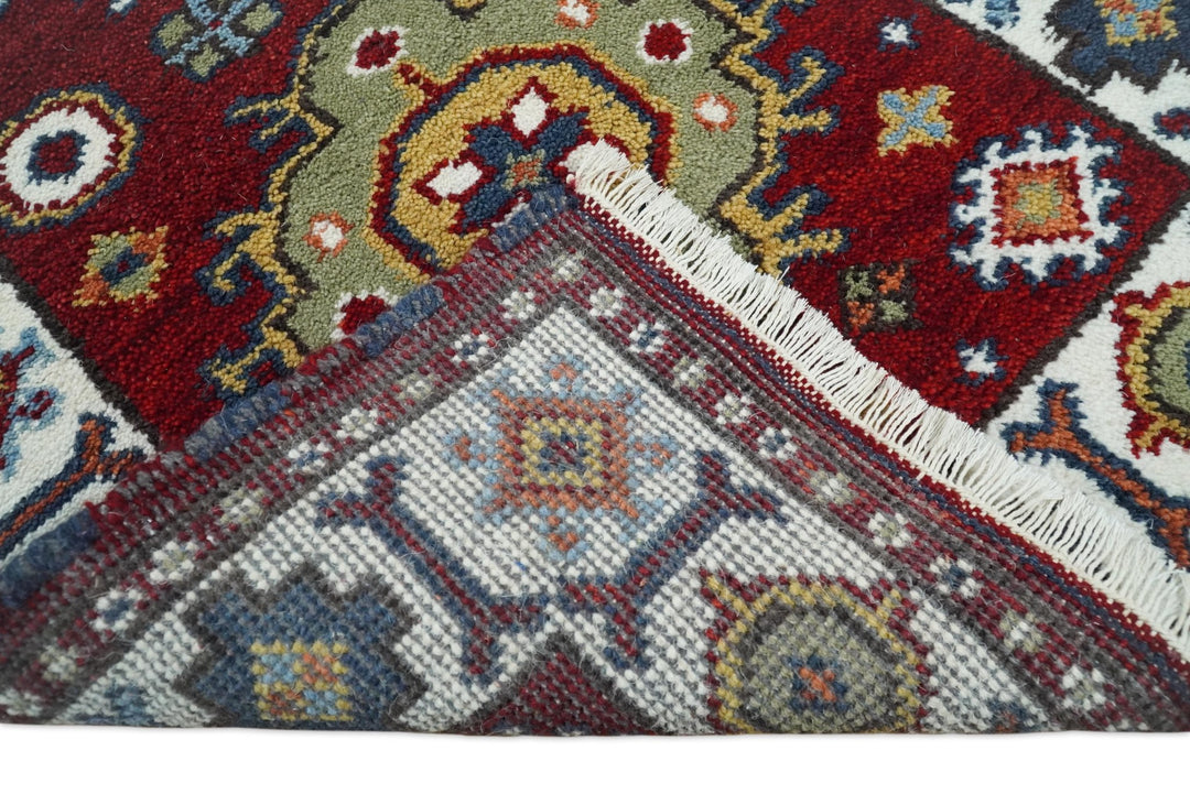 Hand Knotted Antique Kazak Runner Rust and Ivory Traditional Tribal Armenian Rug | KZA7 - The Rug Decor