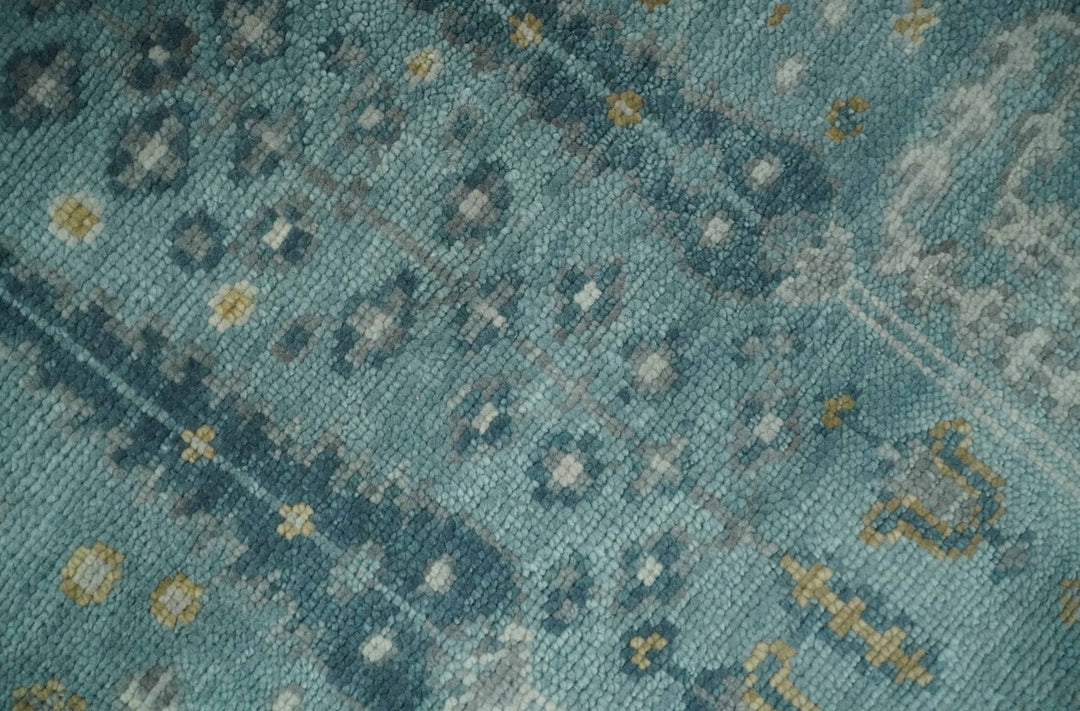 Hand Knotted Aqua and Beige Multi Size Traditional Turkish Tree of Life Wool Rug - The Rug Decor