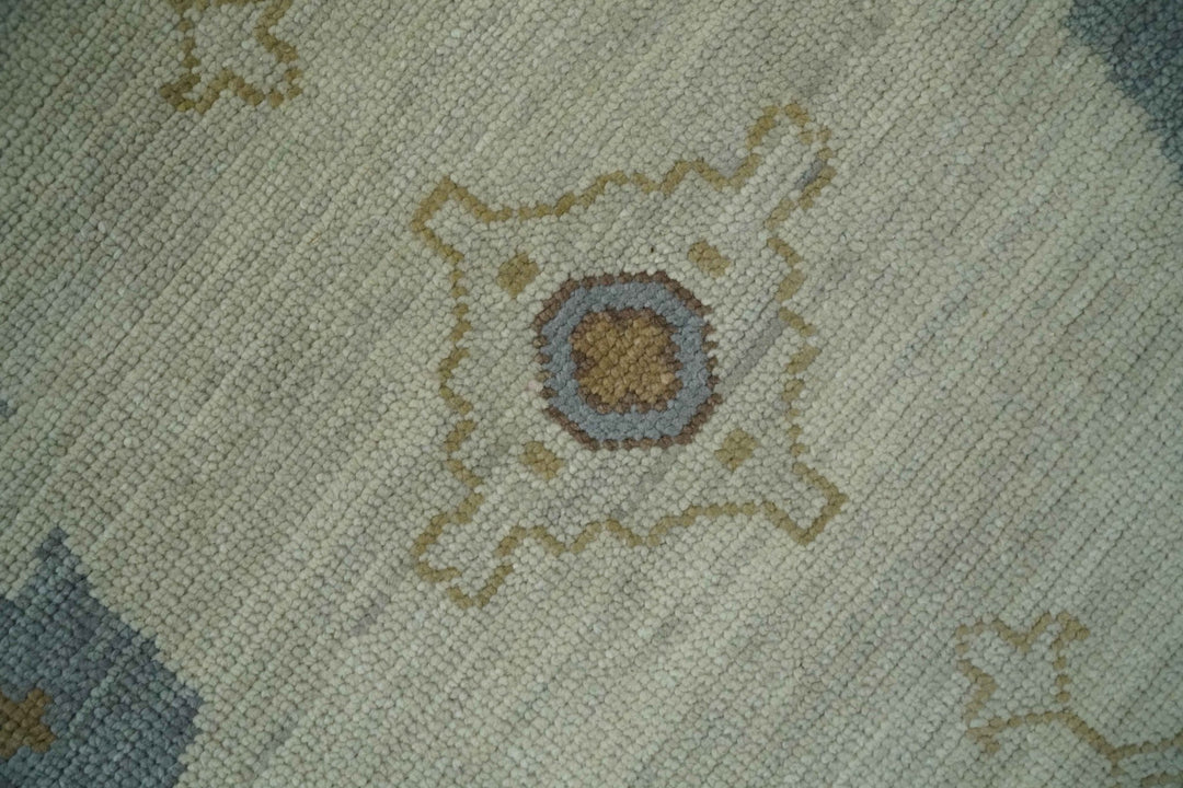 Hand Knotted Beige and Charcoal Oriental Multi Size Oushak Wool Area Rug - The Rug Decor