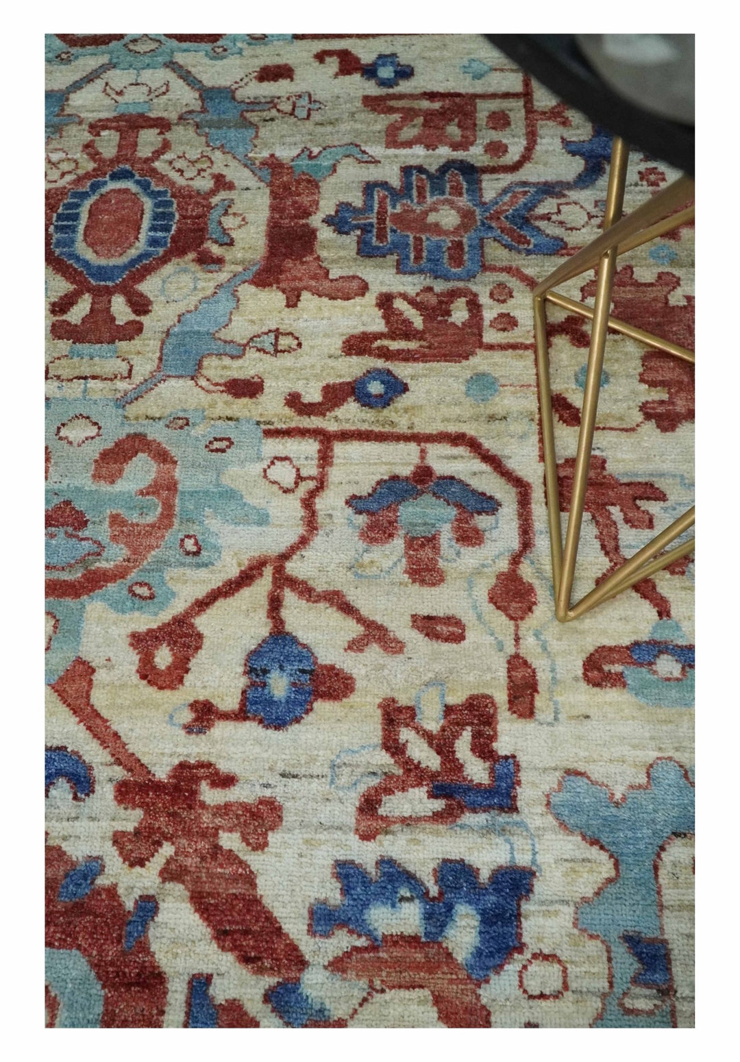 Hand Knotted Blue and Ivory Antique Persian Vintage Texture Wool Rug, 5x8, 6x9, 8x10 and 9x12 Living Room Rug | TRD2555 - The Rug Decor