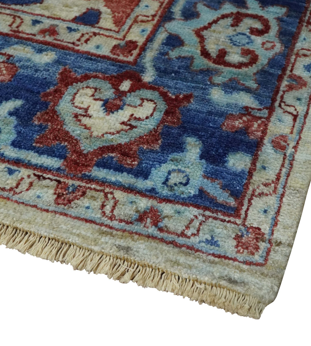 Hand Knotted Blue and Ivory Antique Persian Vintage Texture Wool Rug, 5x8, 6x9, 8x10 and 9x12 Living Room Rug | TRD2555 - The Rug Decor