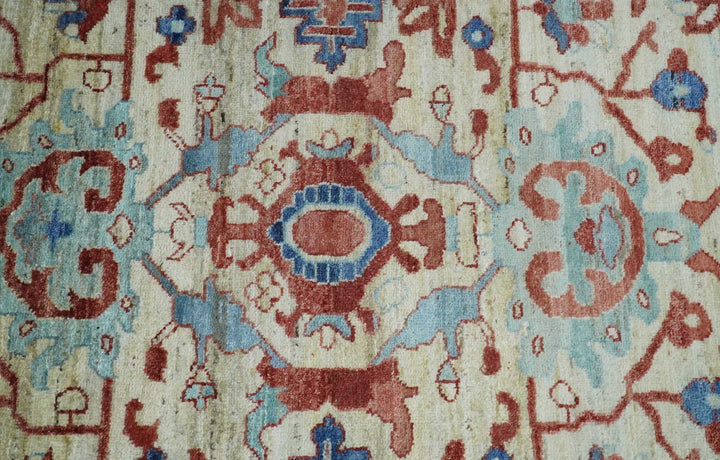 Hand Knotted Blue and Ivory Antique Persian Vintage Texture Wool Rug, 5x8, 6x9, 8x10 and 9x12 Living Room Rug | TRD2555 - The Rug Decor