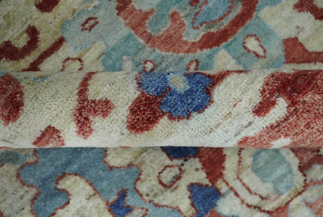 Hand Knotted Blue and Ivory Antique Persian Vintage Texture Wool Rug, 5x8, 6x9, 8x10 and 9x12 Living Room Rug | TRD2555 - The Rug Decor