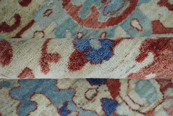 Hand Knotted Blue and Ivory Antique Persian Vintage Texture Wool Rug, 5x8, 6x9, 8x10 and 9x12 Living Room Rug | TRD2555 - The Rug Decor