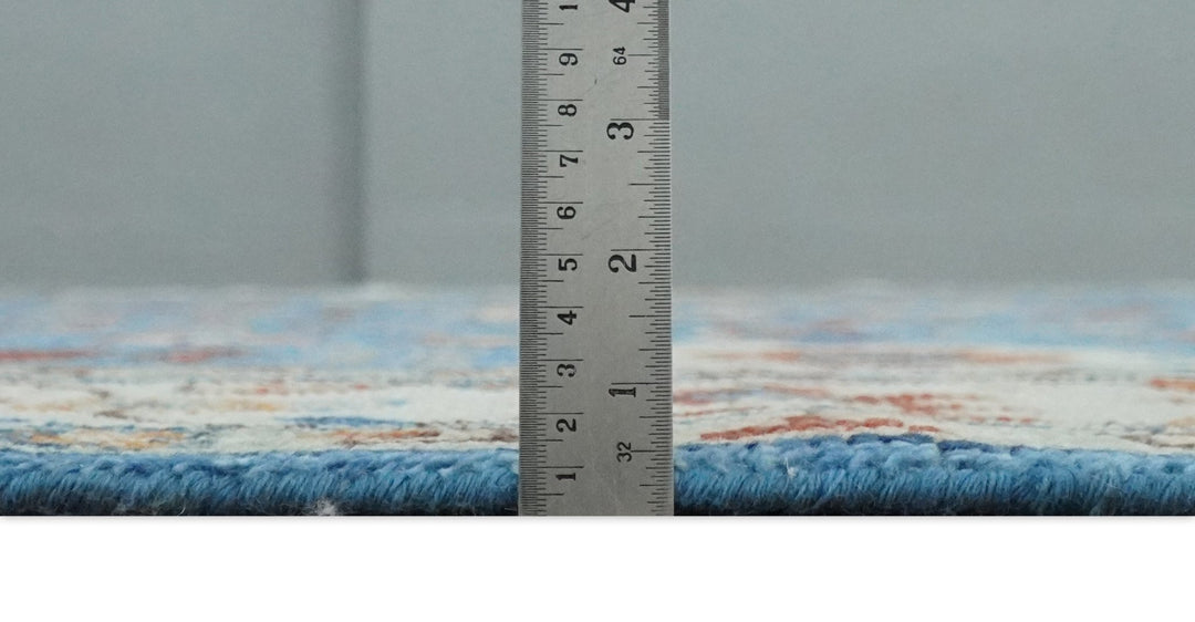 Hand Knotted Blue and Ivory Traditional Persian Turkish Oushak Wool Rug, 6x9, 8x10, 9x12, 10x14 and 12x15 | TRD2741 - The Rug Decor