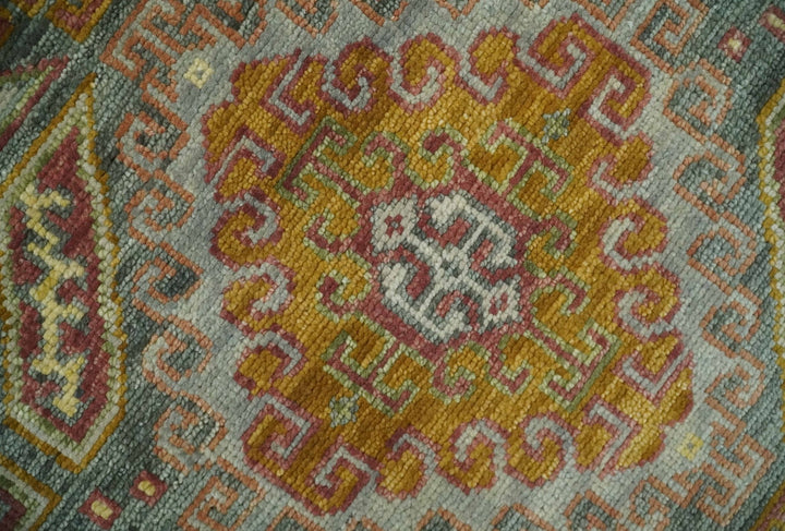 Hand Knotted Gold and Charcoal 8x10 Oriental Traditional Wool Area Rug - The Rug Decor