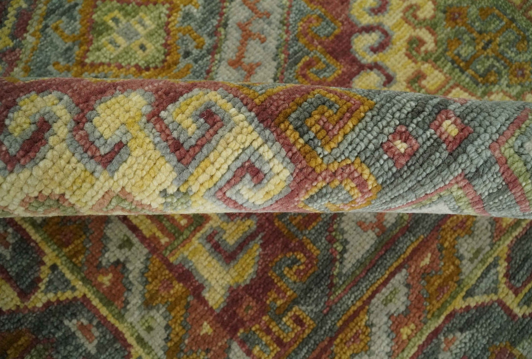Hand Knotted Gold and Charcoal 8x10 Oriental Traditional Wool Area Rug - The Rug Decor