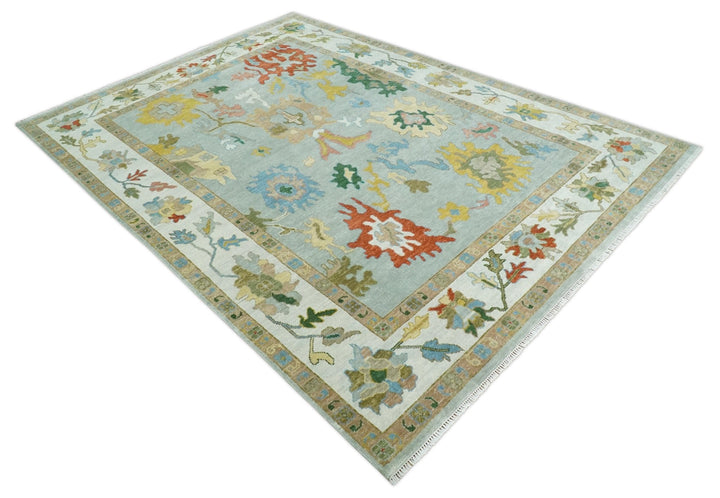Hand Knotted Gray and Ivory Persian Turkish Oushak Wool Rug, 6x9, 8x10, 9x12, 10x14 and 12x15 | TRDCP1043 - The Rug Decor