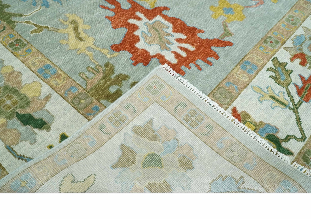 Hand Knotted Gray and Ivory Persian Turkish Oushak Wool Rug, 6x9, 8x10, 9x12, 10x14 and 12x15 | TRDCP1043 - The Rug Decor