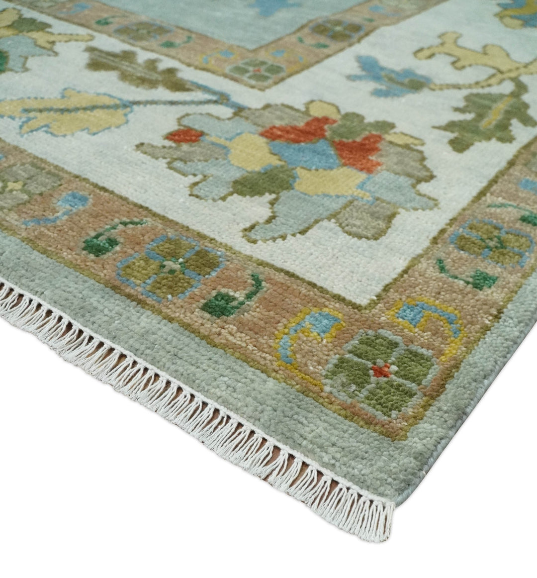 Hand Knotted Gray and Ivory Persian Turkish Oushak Wool Rug, 6x9, 8x10, 9x12, 10x14 and 12x15 | TRDCP1043 - The Rug Decor