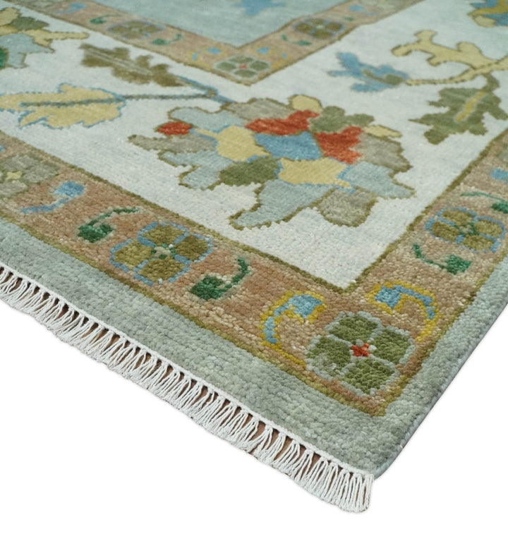 Hand Knotted Gray and Ivory Persian Turkish Oushak Wool Rug, 6x9, 8x10, 9x12, 10x14 and 12x15 | TRDCP1043 - The Rug Decor
