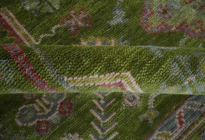 Hand Knotted Green and Silver Traditional Multi Size Antique Wool Area Rug - The Rug Decor