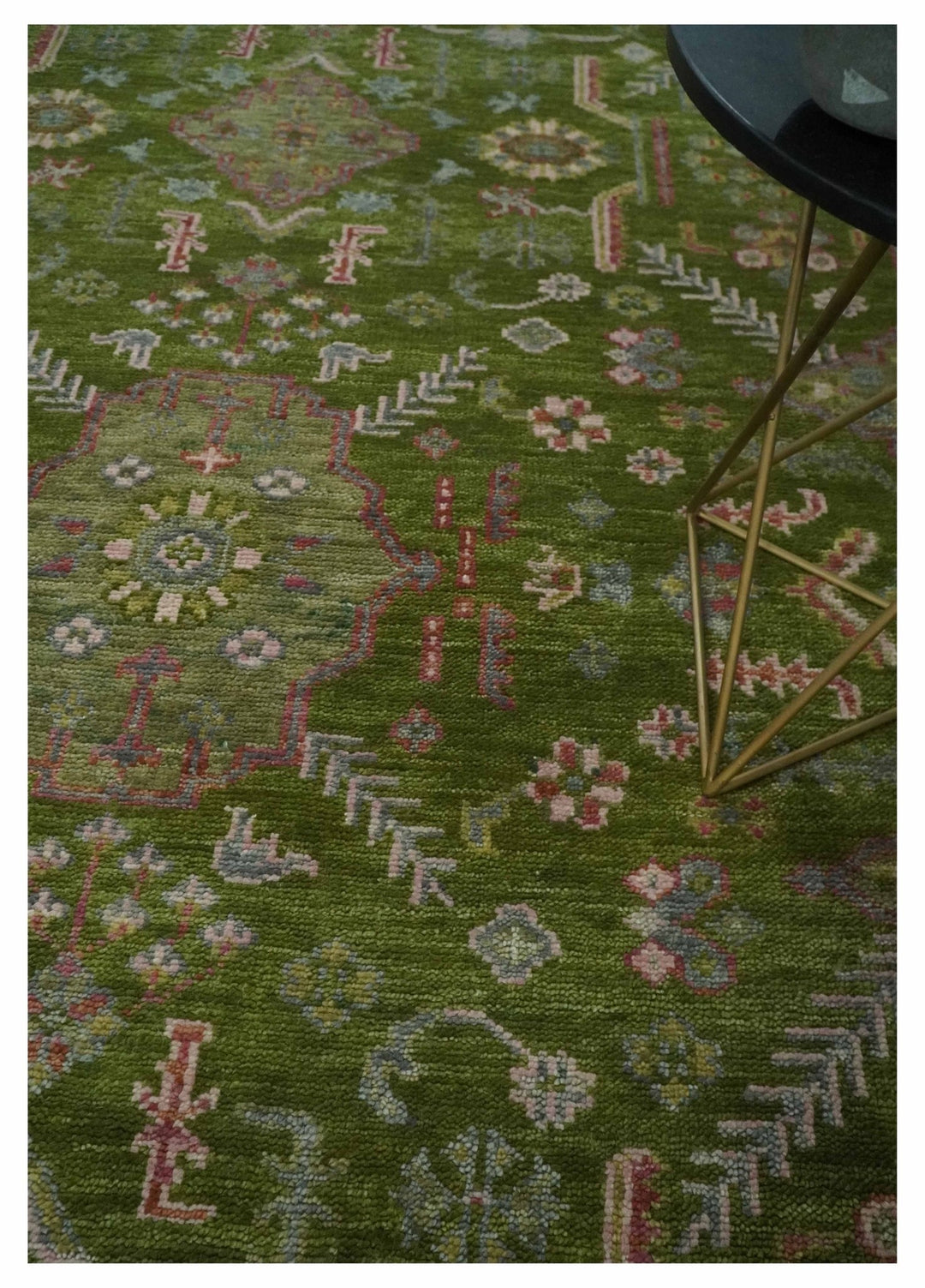 Hand Knotted Green and Silver Traditional Multi Size Antique Wool Area Rug - The Rug Decor