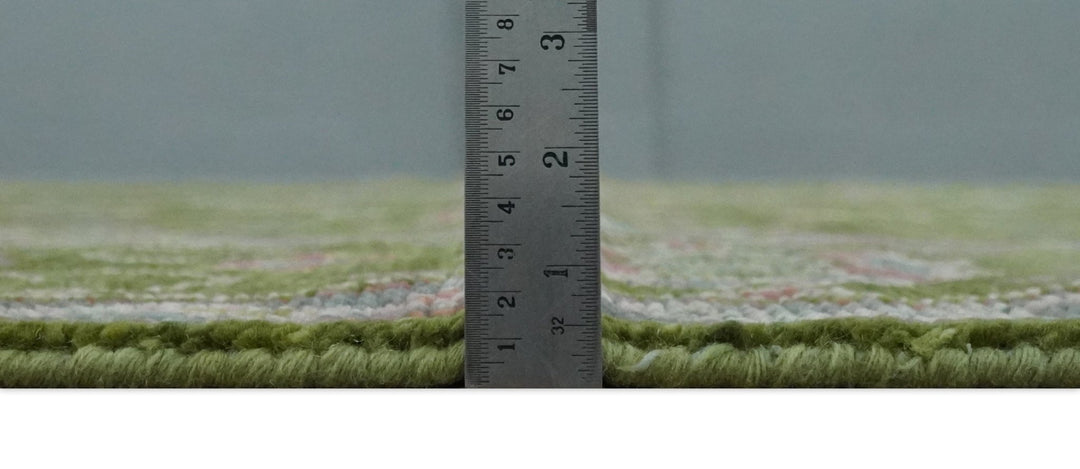 Hand Knotted Green and Silver Traditional Multi Size Antique Wool Area Rug - The Rug Decor