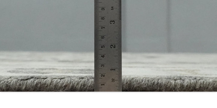 Hand Knotted Ivory, Charcoal and Beige Traditional Medallion Natural Wool Area Rug, Kids, Living Room and Bedroom Rug | MEHK11 - The Rug Decor