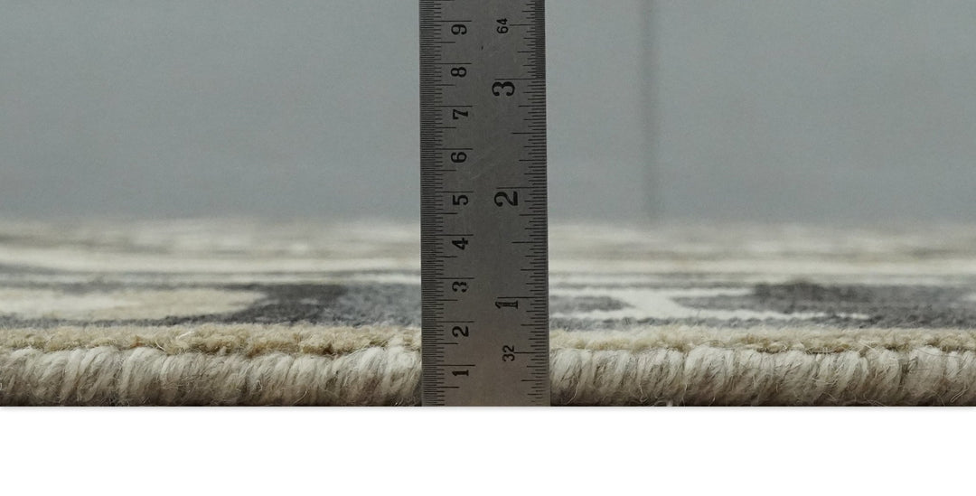 Hand Knotted Ivory, Charcoal and Beige Traditional Medallion Natural Wool Area Rug, Kids, Living Room and Bedroom Rug | MEHK8 - The Rug Decor