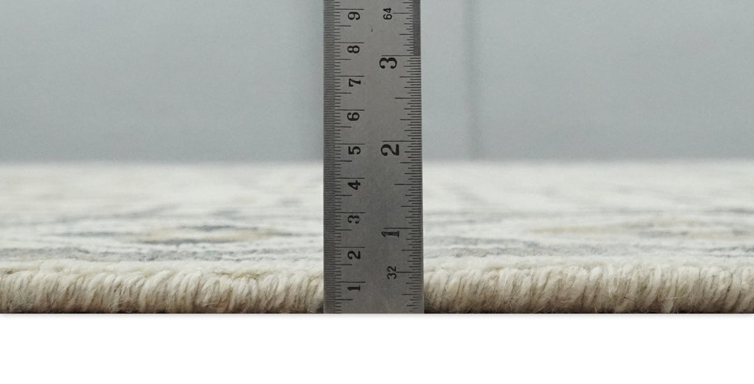 Hand Knotted Ivory, Gray and Beige Traditional Medallion Natural Wool Area Rug, Kids, Living Room and Bedroom Rug | MEHK7 - The Rug Decor